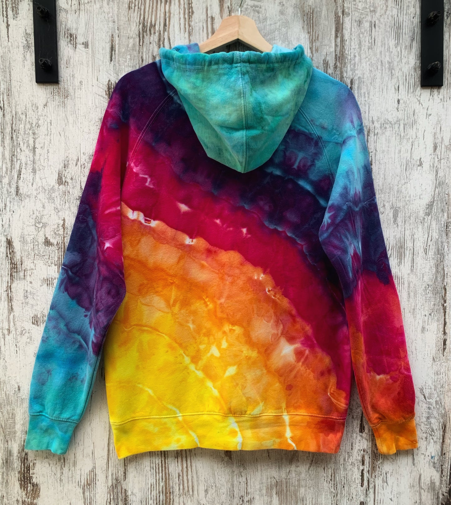 Hoodie - Rainbow Water Colour - S