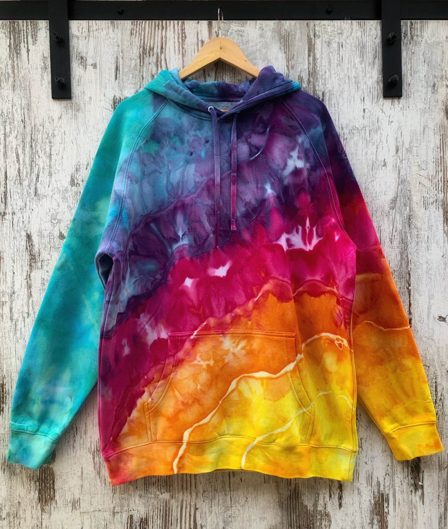 Hoodie - Rainbow Water Colour - 2XL